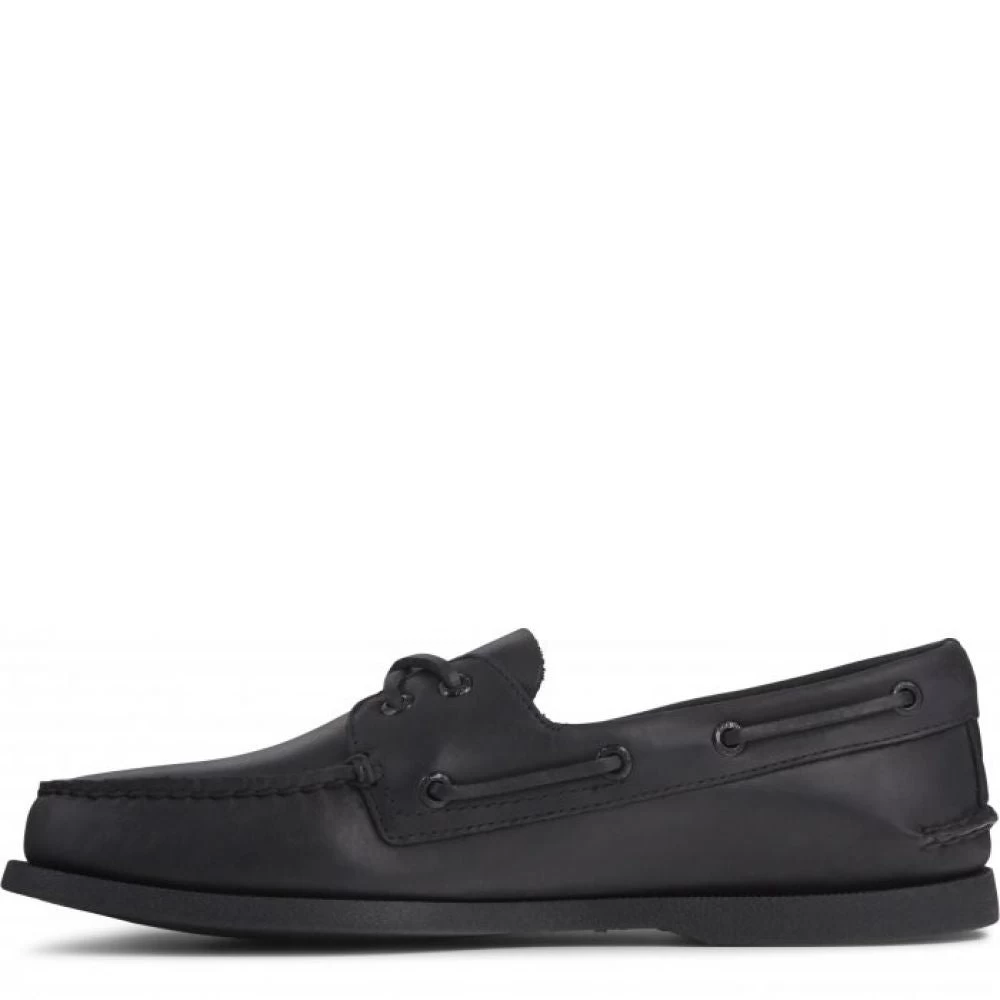 Sperry Men's Authentic Original Leather Boat Shoe In Black 4 Sperry Men's Authentic Original Leather Boat Shoe In Black - Image 2