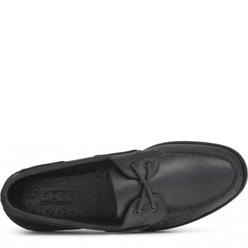 Sperry Men's Authentic Original Leather Boat Shoe In Black 5 Sperry Men's Authentic Original Leather Boat Shoe In Black - Image 3