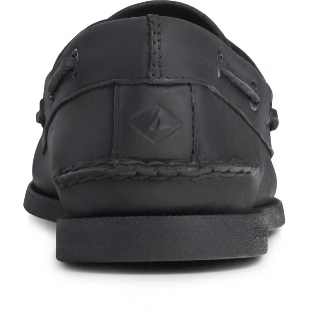 Sperry Men's Authentic Original Leather Boat Shoe In Black 6 Sperry Men's Authentic Original Leather Boat Shoe In Black - Image 4