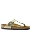 Birkenstock Women's Gizeh Birko-Flor In Gold -Chic Shoe Specialty Store 1016108 side 1100x