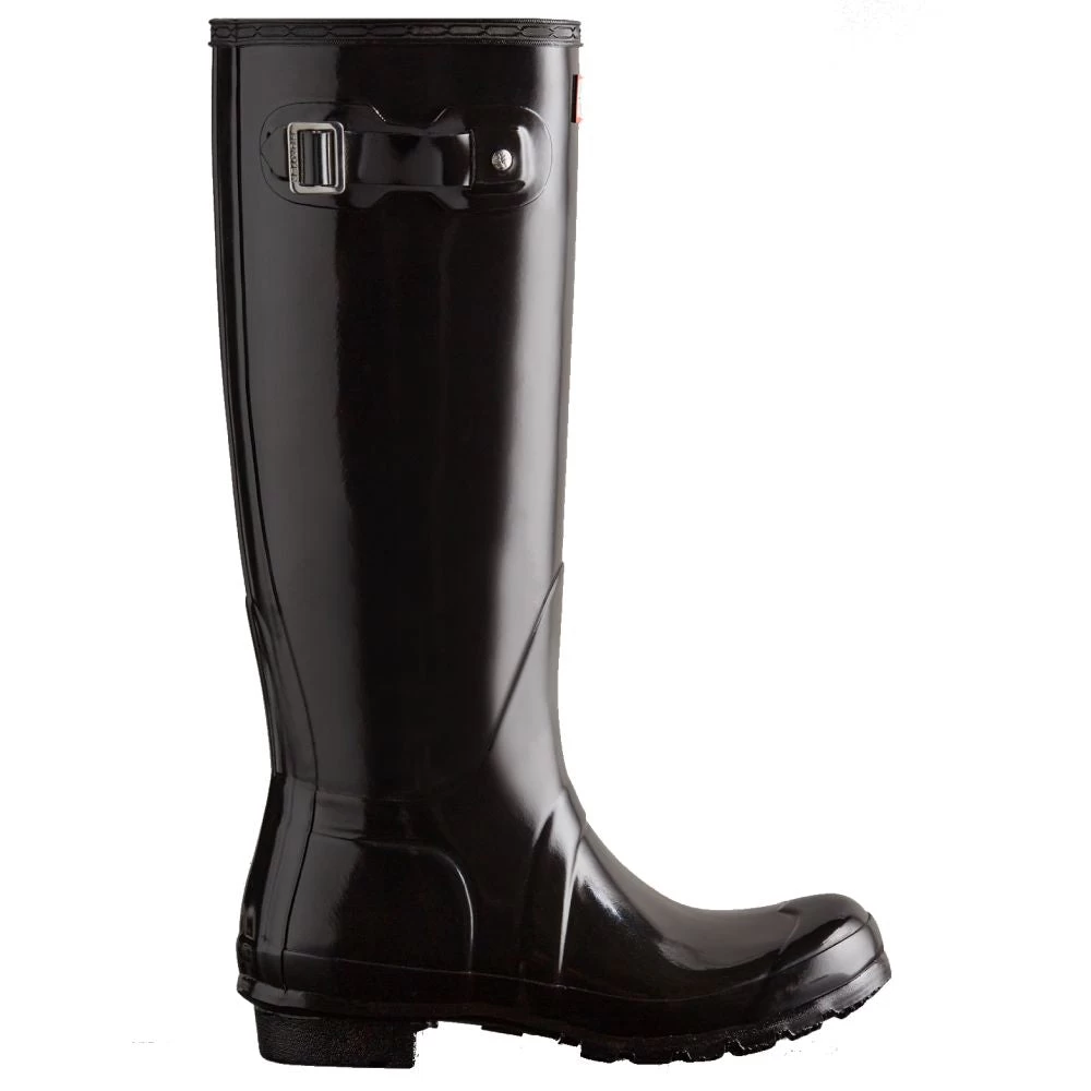 Hunter Women's Original Tall Gloss Rain Boots In Black 3 Hunter Women's Original Tall Gloss Rain Boots In Black