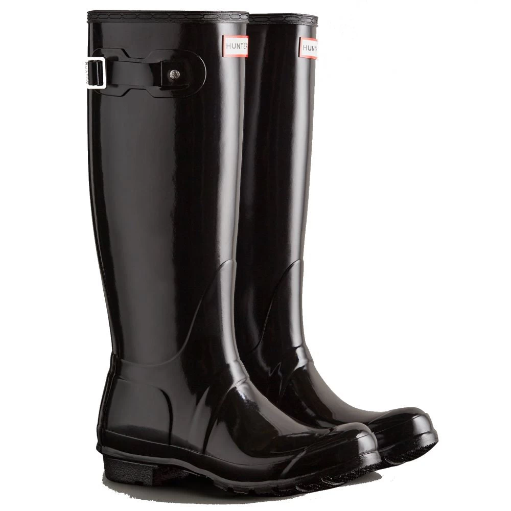 Hunter Women's Original Tall Gloss Rain Boots In Black 4 Hunter Women's Original Tall Gloss Rain Boots In Black - Image 2