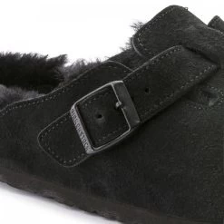 Birkenstock Boston Shearling Suede Leather In Black -Chic Shoe Specialty Store 2 5 259883 detail 1 1100x