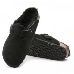 Birkenstock Boston Shearling Suede Leather In Black -Chic Shoe Specialty Store 2 5 259883 sole 1100x