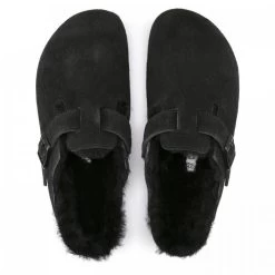 Birkenstock Boston Shearling Suede Leather In Black -Chic Shoe Specialty Store 2 5 259883 top 1100x