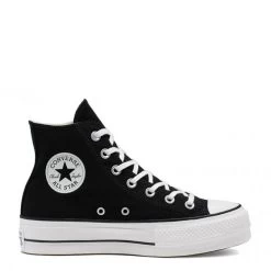 Converse Women's Chuck Taylor All Star Canvas Platform Hi In Black/White/White