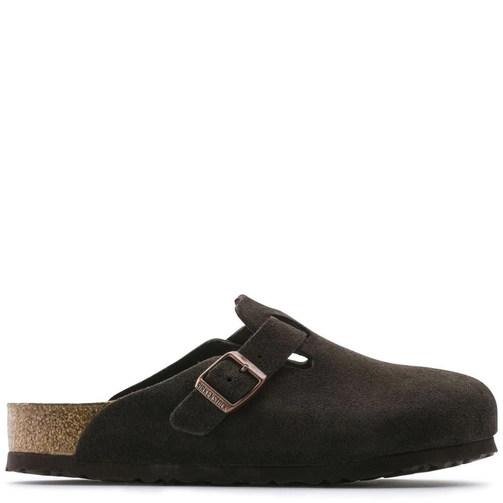 Birkenstock Men's Boston Softbed Suede Leather In Mocha 3 Birkenstock Men's Boston Softbed Suede Leather In Mocha