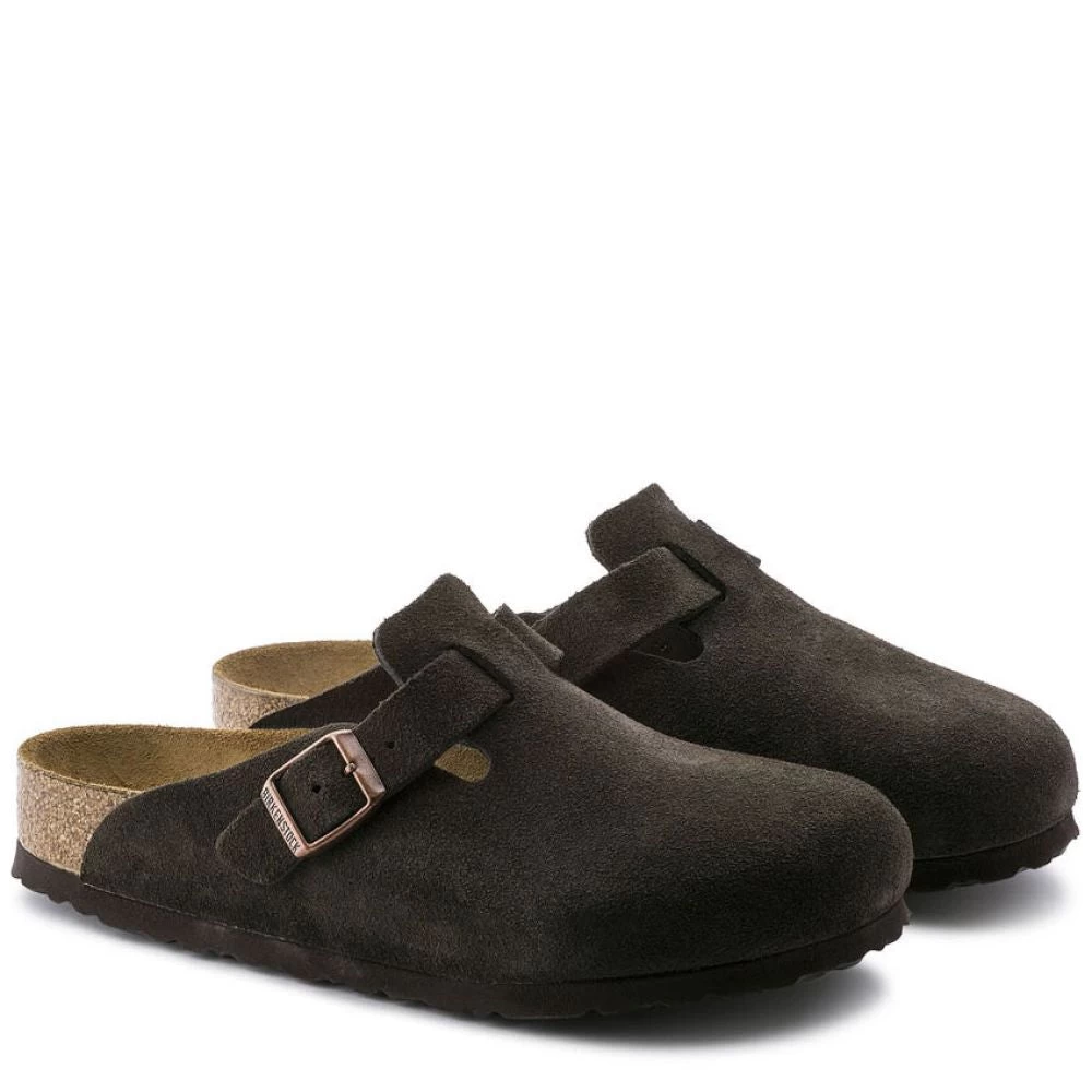Birkenstock Men's Boston Softbed Suede Leather In Mocha 4 Birkenstock Men's Boston Softbed Suede Leather In Mocha - Image 2