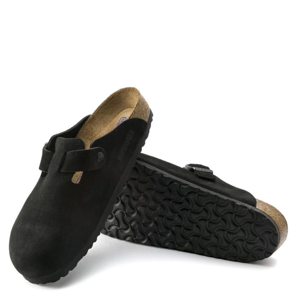Birkenstock Boston Softbed Suede Leather In Black 6 Birkenstock Boston Softbed Suede Leather In Black - Image 4