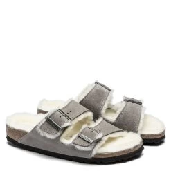 Birkenstock Women's Arizona Shearling In Stone Coin -Chic Shoe Specialty Store BI 1017402 521W 2 1100x