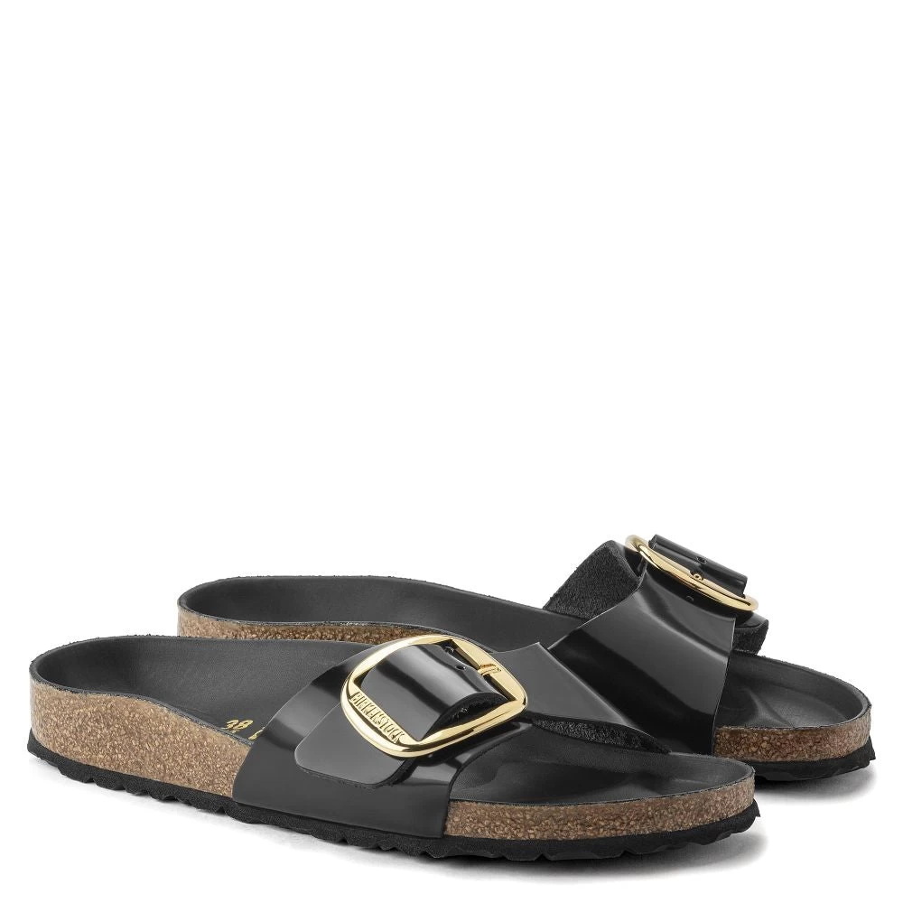Birkenstock Women's Madrid Big Buckle Oiled Leather In High Shine Black (Narrow Width) 4 Birkenstock Women's Madrid Big Buckle Oiled Leather In High Shine Black (Narrow Width) - Image 2