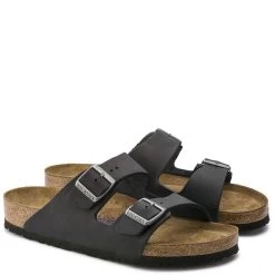 Birkenstock Arizona Softbed Oiled Leather In Black -Chic Shoe Specialty Store b i birkenstock arizona softbed oiled leather black 752481 3 1100x