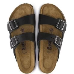 Birkenstock Arizona Softbed Oiled Leather In Black -Chic Shoe Specialty Store b i birkenstock arizona softbed oiled leather black 752481 4 1100x