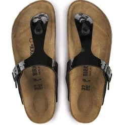 Birkenstock Gizeh Birko-Flor Patent In Black -Chic Shoe Specialty Store b i birkenstock birko flor patent black 43663 4 1100x