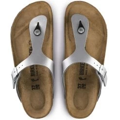 Birkenstock Gizeh Birko-Flor In Silver -Chic Shoe Specialty Store b i birkenstock gizeh birk flor silver 43853 4 1100x
