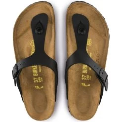Birkenstock Gizeh Birko-Flor In Black -Chic Shoe Specialty Store b i birkenstock gizeh birko flor black 43693 4 1100x
