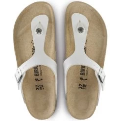Birkenstock Gizeh Birko-Flor In White -Chic Shoe Specialty Store b i birkenstock gizeh birko flor white 43733 4 1100x