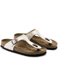 Birkenstock Gizeh Birko-Flor Graceful In Pearl -Chic Shoe Specialty Store b i birkenstock gizeh graceful pearl white 943873 3 1100x