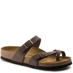 Birkenstock Mayari Birko-Flor Nubuck In Mocha -Chic Shoe Specialty Store b i birkenstock mayari birko flor nubuck mocha 71063 2 1100x