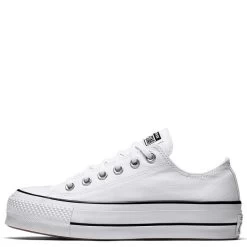 Converse Women's Chuck Taylor All Star Lift In White/Black -Chic Shoe Specialty Store c o convers chuck taylor all star lift low top white 560251c 1 1100x