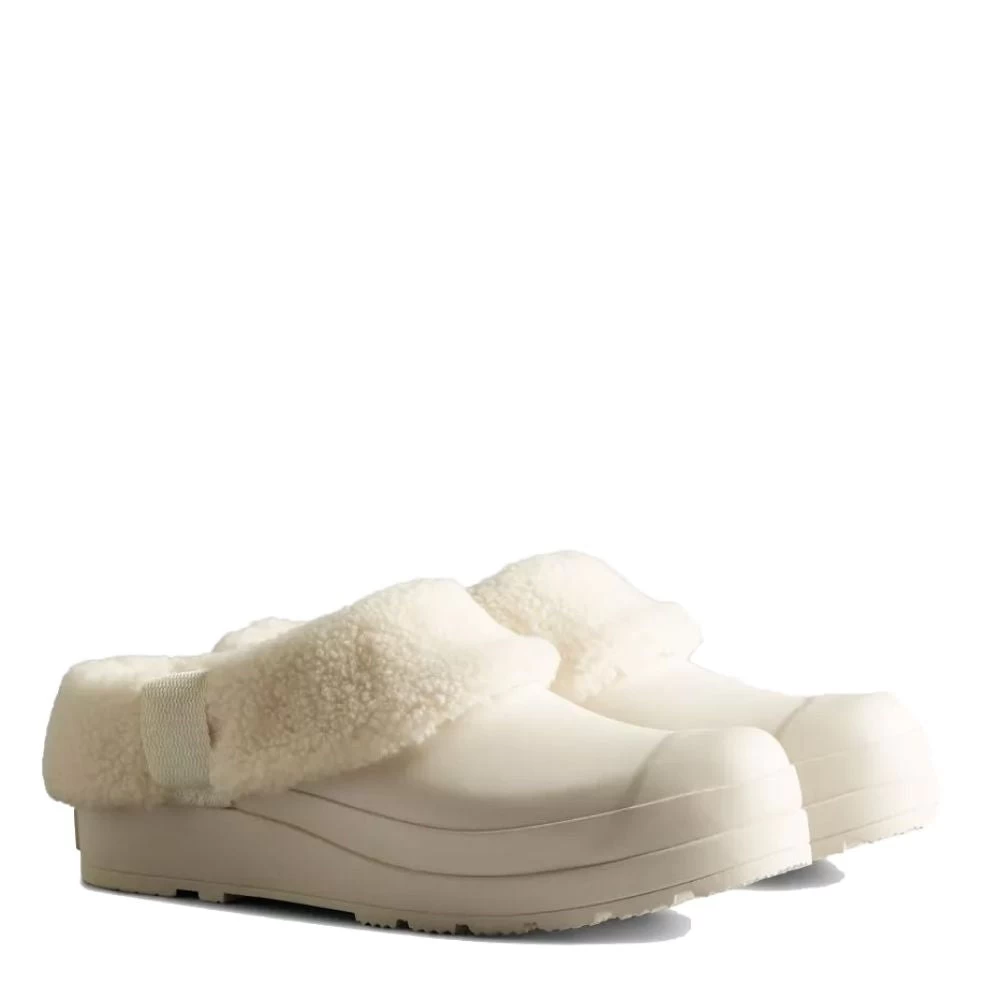 Hunter Women's Play Vegan Shearling Insulated Clogs In White 4 Hunter Women's Play Vegan Shearling Insulated Clogs In White - Image 2
