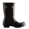 Hunter Women's Original Short Gloss Rain Boots In Black -Chic Shoe Specialty Store ht wfs1000rgl 1055 1 1100x