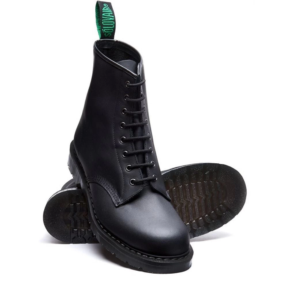Solovair 8 Eye Derby Boot In Black Greasy 4 Solovair 8 Eye Derby Boot In Black Greasy - Image 2