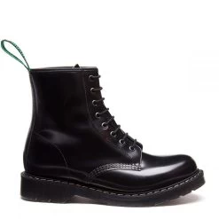 Solovair 8 Eye Derby Boot In Black Hi-Shine