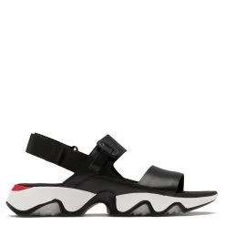 Sorel Women's Kinetic Impact II Sling Low Sandal In Black/Sea Salt