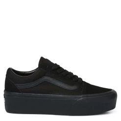 Vans Women's Old Skool Stackform In Suede/Canvas Black/Black
