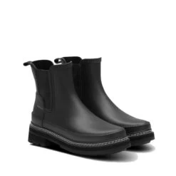 Hunter Women's Refined Stitch Detail Chelsea Boots In Black -Chic Shoe Specialty Store wfs2100rma blk 2 1100x